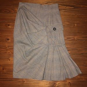 Byron Lars Plaid Pencil Skirt